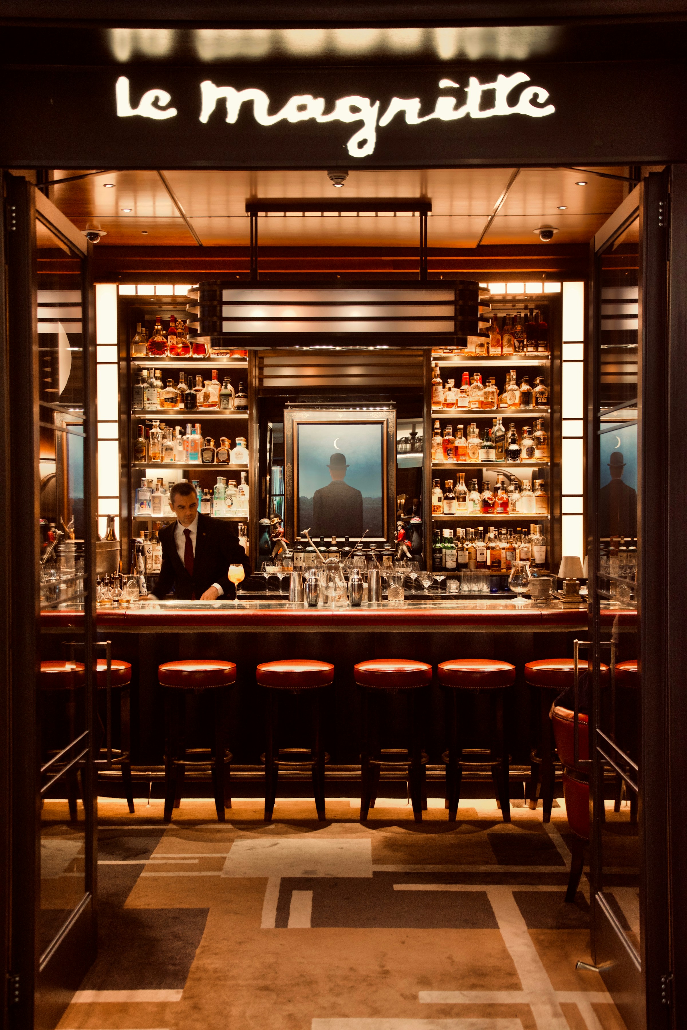 Premium candlelit bar interior